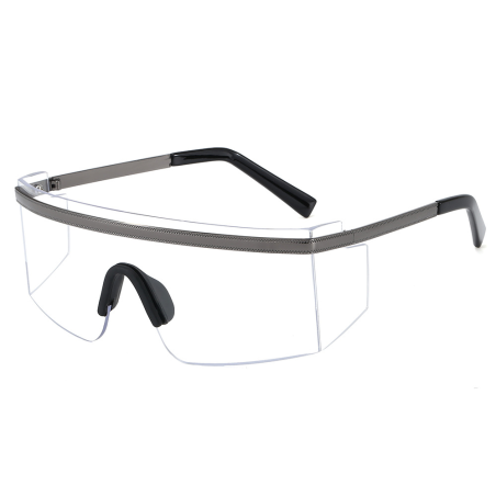 Fashion Big Metal Frame Goggles White UV400